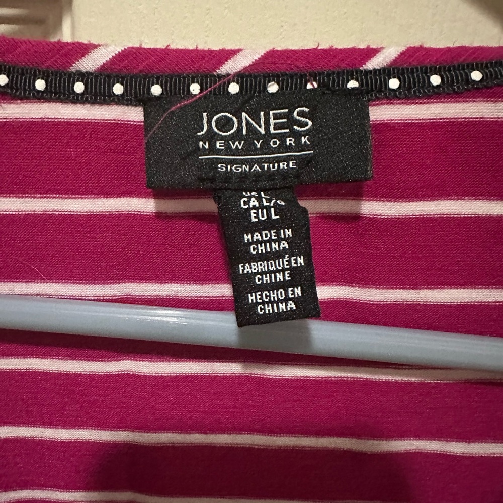 Jones New York Pink Striped Top